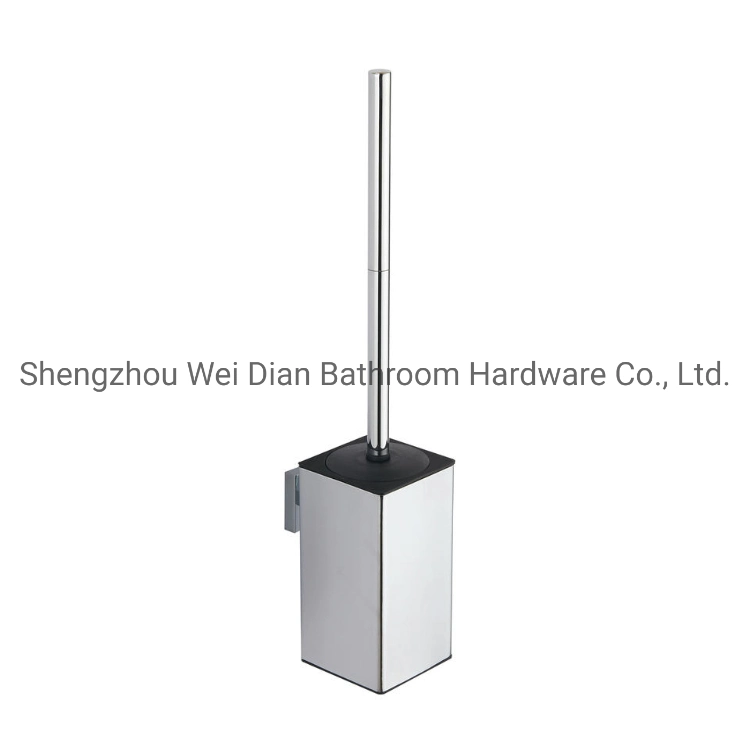 Black 304 Stainless Steel Square Toilet Accessories Wall Mounted Toilet Cleaning Brush Holder